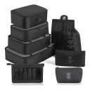 Conjunto de 9 organizadores de viagem para mala Embalagens para roupa até 40 x 30 cm Saco para sapatos Necessaire e estojo 5