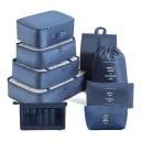 Conjunto de 9 organizadores de viagem para mala Embalagens para roupa até 40 x 30 cm Saco para sapatos Necessaire e estojo 8