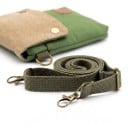 Lærred crossbody taske til mobil 19 x 12 x 2 cm Lille taske med klap Tre rum Justerbar rem Unisex 8