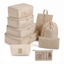 Conjunto de 10 organizadores de viagem para mala Embalagens para roupa até 40 x 30 cm Saco para sapatos Dois sacos e necessaire 1
