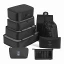 Conjunto de 10 organizadores de viagem para mala Embalagens para roupa até 40 x 30 cm Saco para sapatos Dois sacos e necessaire 8