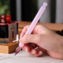 Glas Dip Pen mini 13,5 cm Kurzer Stift aus Borosilikatglas mit gerillter Spitze Für Kalligrafie und Zeichnen 8