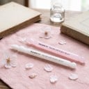 Sæt med 2 glasklisterpenne mini 13,5 cm Rosa og hvid pen i borosilikatglas Ribbede spids Til kalligrafi skrivning og tegning 2