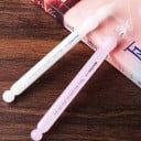 Sæt med 2 glasklisterpenne mini 13,5 cm Rosa og hvid pen i borosilikatglas Ribbede spids Til kalligrafi skrivning og tegning 3