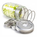 Fermenteringslåg 3 stk med fjedre 86 mm Rustfrit stål 316 Silikoneventil Sølv Til glas med bred åbning Til fermentering 3