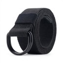 Plátený opasek s dvojitou D prackou 110 x 3,8 cm Taktický textilný pás s kovovými krúžkami Unisex k džínsom aj nohaviciam 9
