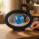 Globe magnétique lévitant 8,5 cm avec éclairage LED blanc cadre ovale 24,5 x 17 cm décoration de table et lampe 4