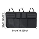 Závěsný organizér do kufru auta 88 x 48 cm s 8 kapsami Síťované kapsy i kapsy s klopou 3 nastavitelné popruhy Černý Na zadní sedadla 5