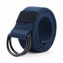 Plátený opasek s dvojitou D prackou 120 x 3,8 cm Taktický textilný pás s kovovými krúžkami Unisex k džínsom aj nohaviciam 11
