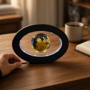 Globe magnétique lévitant 8,5 cm avec éclairage LED coloré Cadre ovale 24,5 x 17 cm Décoration de table et lampe 2