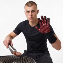 Gants de protection avec éléments antidérapants Longueur 33 cm Cinq doigts avec manchon allongé Matériau tricoté Motif flammes 4