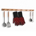 Gants de protection avec éléments antidérapants Longueur 33 cm Cinq doigts avec manchon allongé Matériau tricoté Motif flammes 5
