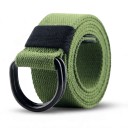 Plátený opasek s dvojitou D prackou 130 x 3,8 cm Taktický textilný pás s kovovými krúžkami Unisex k džínsom i nohaviciam 4