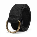 Plátený opasek s dvojitou D prackou 130 x 3,8 cm Taktický textilný pás s kovovými krúžkami Unisex k džínsom i nohaviciam 8