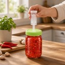 Fermenteringslåg med gærventil 86 mm Plastlåg til Mason-glass med bred åbning Lys grøn Til fermentering af grøntsager og kål 4