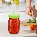 Fermenteringslåg med gærventil 86 mm Plastlåg til Mason-glass med bred åbning Lys grøn Til fermentering af grøntsager og kål 7
