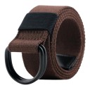 Plátený opasek s dvojitou D prackou 140 x 3,8 cm Taktický textilný pás s kovovými krúžkami Unisex k džínsom aj nohaviciam 14