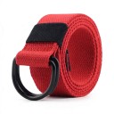 Plátený opasek s dvojitou D prackou 140 x 3,8 cm Taktický textilný pás s kovovými krúžkami Unisex k džínsom aj nohaviciam 16