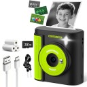 Dětský fotoaparát s okamžitým tiskem 2″ IPS displej 1080P video 16x zoom Blesk 3 role papíru a karta 32 GB Pro děti 2