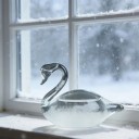 Bouřkové sklo Storm Glass ve tvaru labutě 8,2 x 4,2 x 6,5 cm Barometr s krystaly z borosilikátového skla Průhledný Dekorace na stůl 2