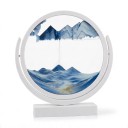Image de sable 3D rotatif 20,2 x 21,4 cm Image de sable rond avec du sable en verre mobile avec support Décoration de table 3