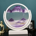 Image de sable 3D rotatif 20,2 x 21,4 cm Image de sable rond avec du sable en verre mobile avec support Décoration de table 20