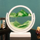 Image de sable 3D rotatif 20,2 x 21,4 cm Image de sable rond avec du sable en verre mobile avec support Décoration de table 21