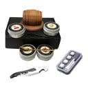 Ensemble fumeur pour cocktails et whisky Baril en bois 10 x 6,4 cm 4 boîtes de copeaux Ouvre-bouteille et 4 glaçons dans une boîte cadeau 1