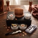 Ensemble fumeur pour cocktails et whisky Baril en bois 10 x 6,4 cm 4 boîtes de copeaux Ouvre-bouteille et 4 glaçons dans une boîte cadeau 2