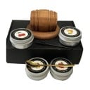 Ensemble fumeur pour cocktails et whisky Baril en bois 10 x 6,4 cm 4 boîtes de copeaux Ouvre-bouteille et 4 glaçons dans une boîte cadeau 3