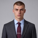 Nyakkendőcsipesz 4 cm Rövid fém nyakkendőcsipesz átlós rácsos mintával Ezüst Férfi kiegészítő öltönyhöz, inghez és nyakkendőhöz 2