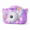 Dětský fotoaparát s jednorožcem a korunkou 2″ IPS displej 48 Mpx 1080P video 8x zoom Selfie objektiv Karta 32 GB 1
