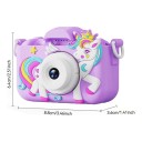 Dětský fotoaparát s jednorožcem a korunkou 2″ IPS displej 48 Mpx 1080P video 8x zoom Selfie objektiv Karta 32 GB 6
