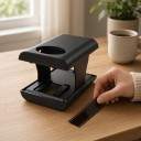 Sammenklappelig scanner til negative og dias 35 mm til mobil LED baggrundsbelysning På AA-batterier Plastisk Sort Til digitalisering af gamle billeder 2