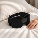 Maska na spaní s Bluetooth sluchátky 3D tvarovaná Paměťová pěna Mikrofon Vyjímatelná elektronika Nabíjení USB-C Černá Na spánek i cesty 3