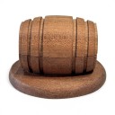 Fumeur à cocktails et whisky Baril en bois 10 x 6,4 cm avec support pour verre 4 cubes réfrigérants en métal avec pinces dans un étui 3