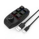 Bezdrátová makro klávesnice 6 kláves a otočný knoflík Bluetooth i kabel USB-C RGB podsvícení Hot swap pro PC a Mac 1