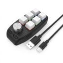 Bezdrátová makro klávesnice 6 kláves a otočný knoflík Bluetooth i kabel USB-C RGB podsvícení Hot swap pro PC a Mac 2