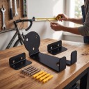 Wall-Mounted Bicycle Holder for Pedal Horizontal Hanger with 2 Wheel Supports Load Capacity 60 kg 13.7 x 8 cm Iron Black For Garage and Flat 2