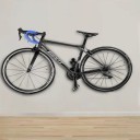 Wall-Mounted Bicycle Holder for Pedal Horizontal Hanger with 2 Wheel Supports Load Capacity 60 kg 13.7 x 8 cm Iron Black For Garage and Flat 4