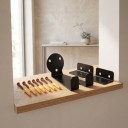 Wall-Mounted Bicycle Holder for Pedal Horizontal Hanger with 2 Wheel Supports Load Capacity 60 kg 13.7 x 8 cm Iron Black For Garage and Flat 5