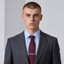 Nyakkendőcsipesz 5 cm Fém nyakkendőcsipesz bordázott végű és sima fényes felülettel Ezüst Férfi kiegészítő öltönyhöz és inghez 4