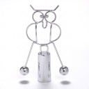 Balanziereule mit Pendelkugeln 10 x 15,5 cm Metallische silberne kinetische Dekoration für den Schreibtisch im Büro und im Kinderzimmer 1