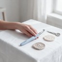 Hæklenål 8,0 mm Lys blå med blødt greb og tommelfingerstøtte Aluminiumshoved Til meget tykke garn Typer til tæpper og kurve 5