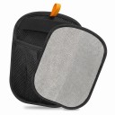 2 pcs gants électrostatiques pour poils de chiens et de chats 23,5 x 17 cm Poche en maille à cinq doigts et surface grise Noire Pour canapé 3