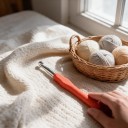 Hæklenål 9,0 mm Orange med blødt ergonomisk greb og bred aluminiumshoved til tykt garn til tæpper og måtter 3