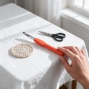 Hæklenål 9,0 mm Orange med blødt ergonomisk greb og bred aluminiumshoved til tykt garn til tæpper og måtter 4
