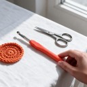 Hæklenål 9,0 mm Orange med blødt ergonomisk greb og bred aluminiumshoved til tykt garn til tæpper og måtter 5