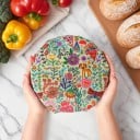 Vaxdukar för livsmedel Set med 3 storlekar 20 x 18 cm 28 x 25 cm och 36 x 32,5 cm Bivax och bomull Blommönster För snacks 4