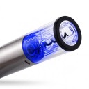 Elektrisk vinöppnare med två knappar och folieskärare i silver med LED-ljus för 4 AA-batterier för flaskhalsar upp till 35 mm 9